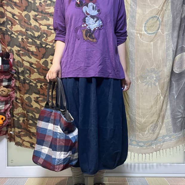 Disney 미니마우스 퍼플 롱슬리브T