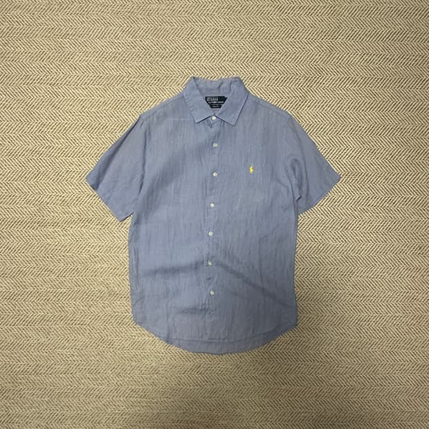 POLO RALPH LAUREN linen 100% half shirt
