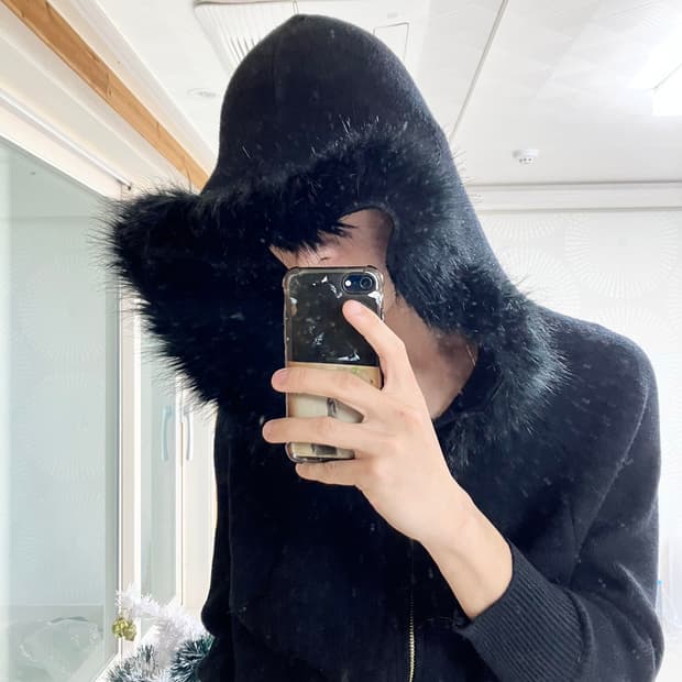 Fur hood zip up