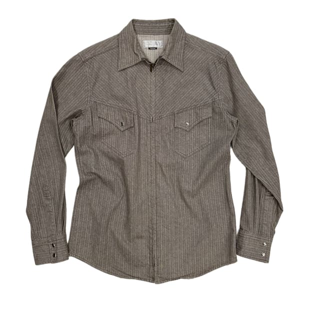 vintage western denim zip-up shirt