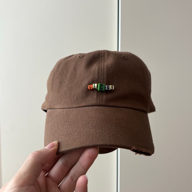 렉토 리지 큐브 로고 디스트로이드 볼캡 브라운