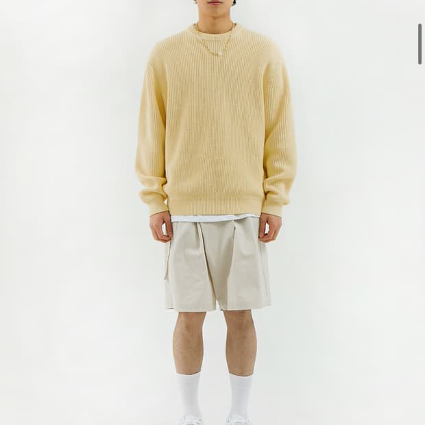 인템포무드 하찌 엘보 볼륨 풀오버 니트 m