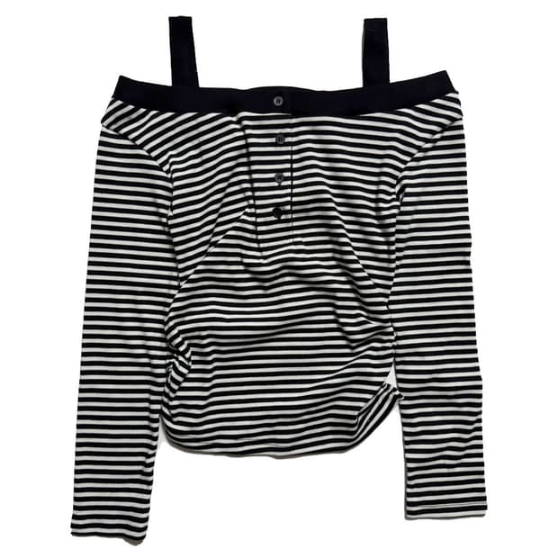 새상품 여자 끈 오프숄더 셔링 긴팔티