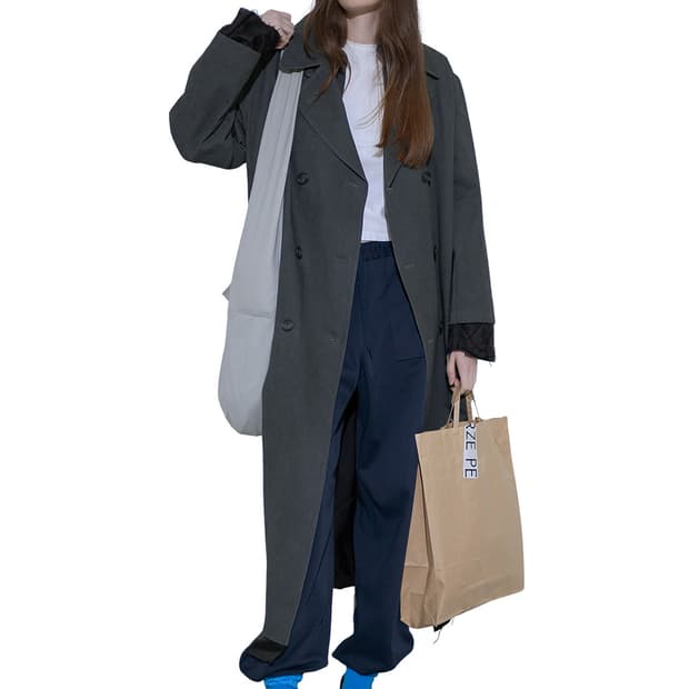 F/ 퍼버즈 Perverze 러프 트윌 롱코트 블랙