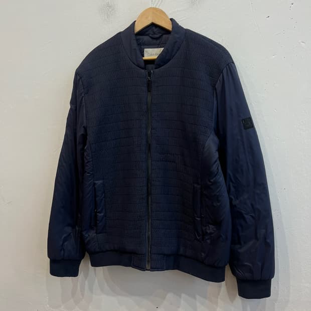 캘빈클라인 패디드 봄버자켓 네이비 L