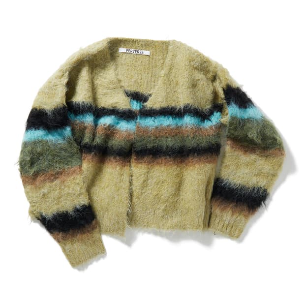 퍼버즈 Double Stripe Knit Cardigan Green