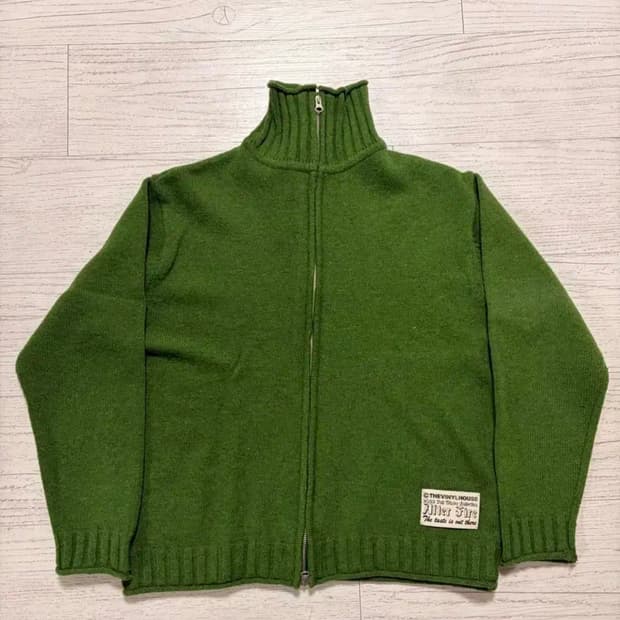 더바이닐하우스 그린 니트 집업 자켓 겸 가디건 95