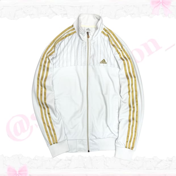아디다스 화이트골드 스트라이프 져지