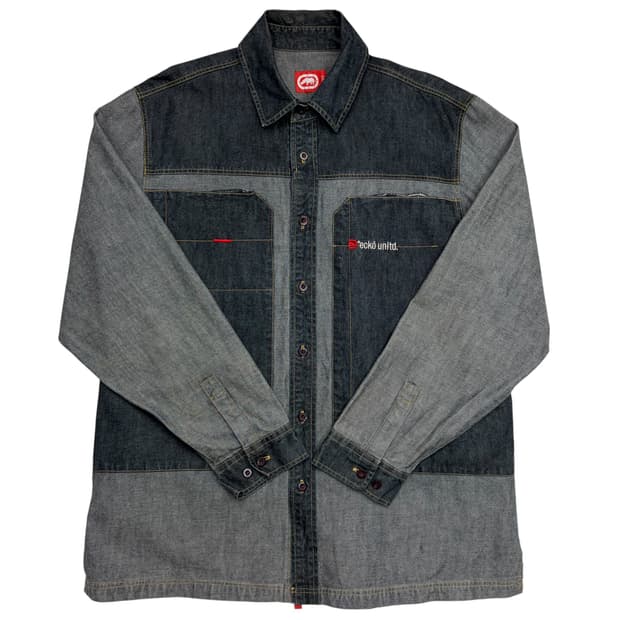 에코 언리미티드 올드스쿨 빈티지 데님 셔츠 L