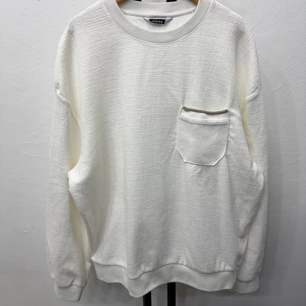 정품) 시스템옴므 한섬 24시즌 오버핏 포켓 맨투맨 95