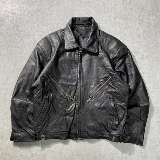 [S] 90s Vintage 빈티지 양가죽 크롭 레더 자켓