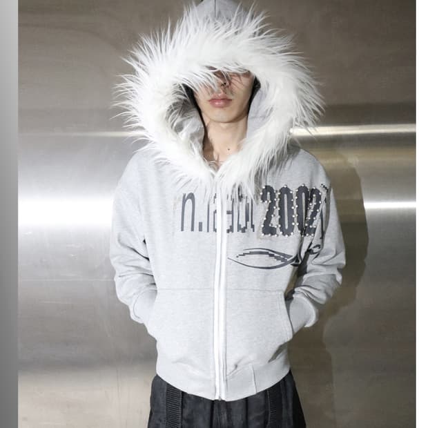 Night lab 퍼 후드집업