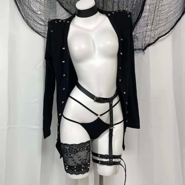 Punk stud knit cardigan