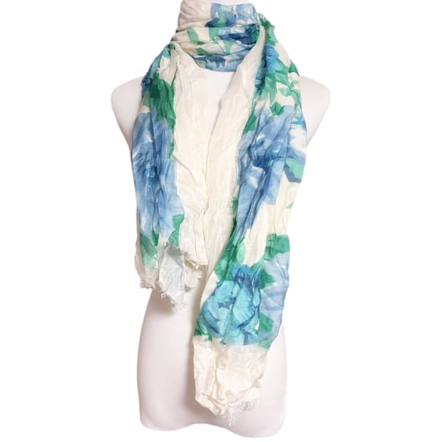 (이체시에눌) 일본 오리엔탈 페어리 대장 하늘색 화이트 레이어드 머플러