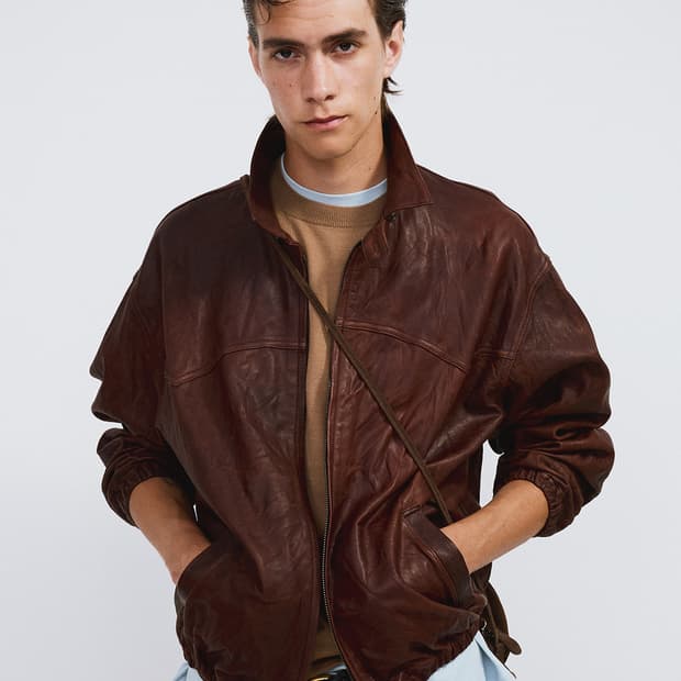 렉토 26SS 빈티지 이펙트 레더 점퍼 레드 브라운