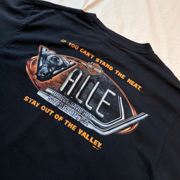XL) 할리 데이비슨 Made in USA 2007 반팔 티셔츠 블랙