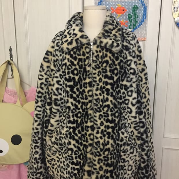 ENZO BLUES 엔조블루스 호피 레오파드 퍼자켓 아우터 갸루 오네갸루