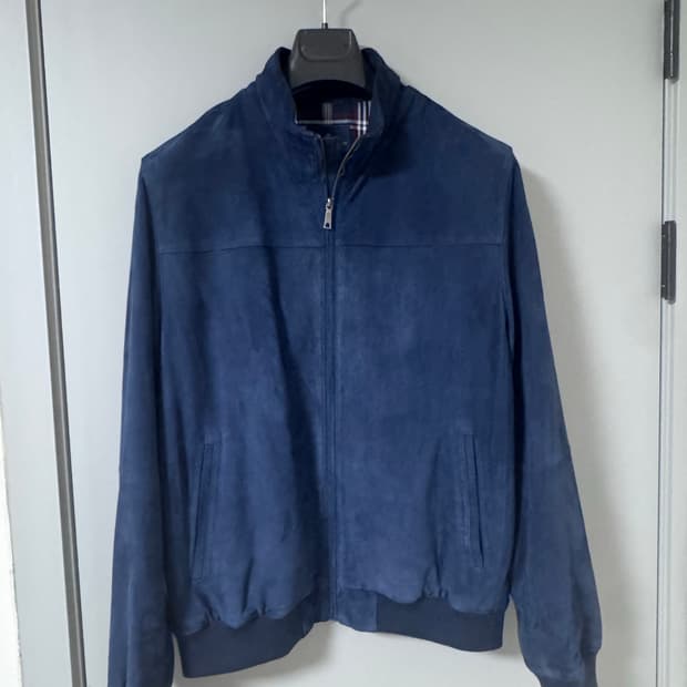 브룩스브라더스 네이비 스웨이드 블루종 봄버자켓