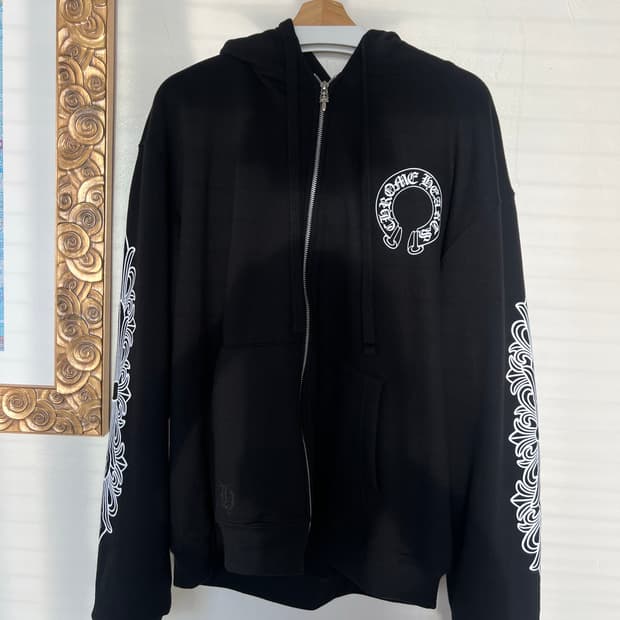 [L] 크롬하츠 홀스슈 플로랄 헤비웨이트 후드집업