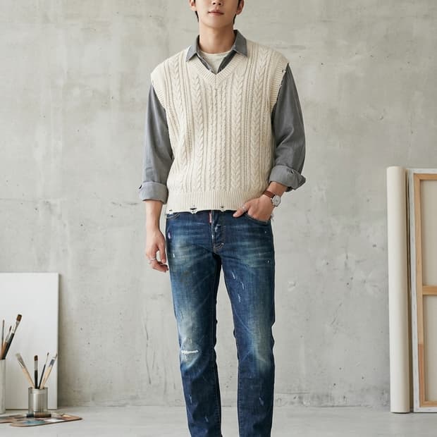 DSQUARED2 디스퀘어드2 딘진 백지퍼 데님 팬츠