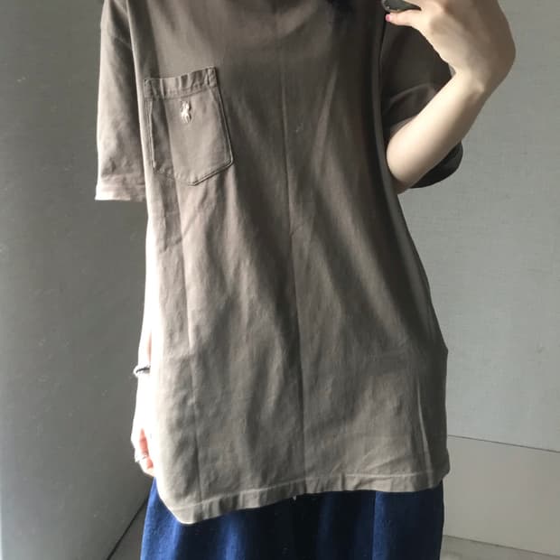 폴로 브라운 포켓 반팔티셔츠