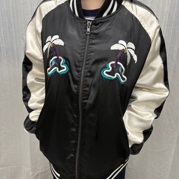 데니필드 하와이 리버시블 양면 자수 스카잔