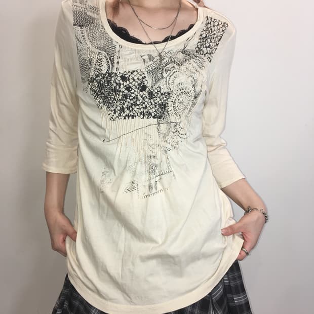 jpn vintage smoke pattern t shirt
