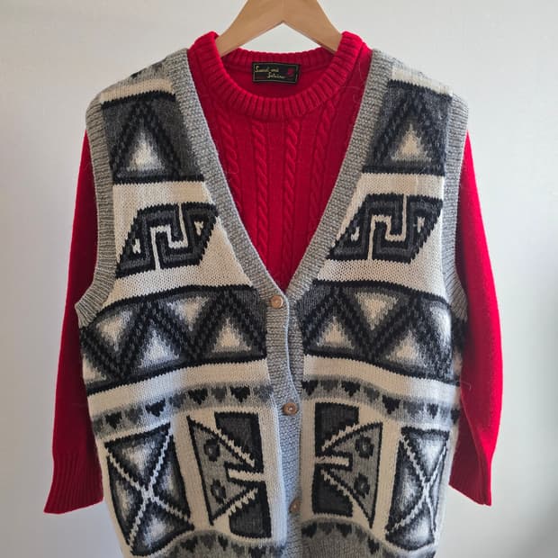 INCA-TEX 페루 알파카100% 잉카패턴 니트