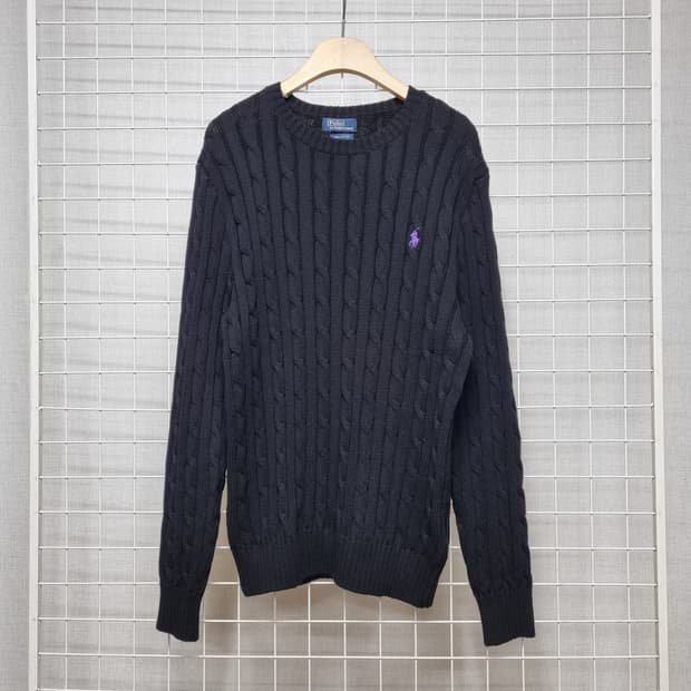(택포) 폴로 케이블 니트 M(새상품급)블랙