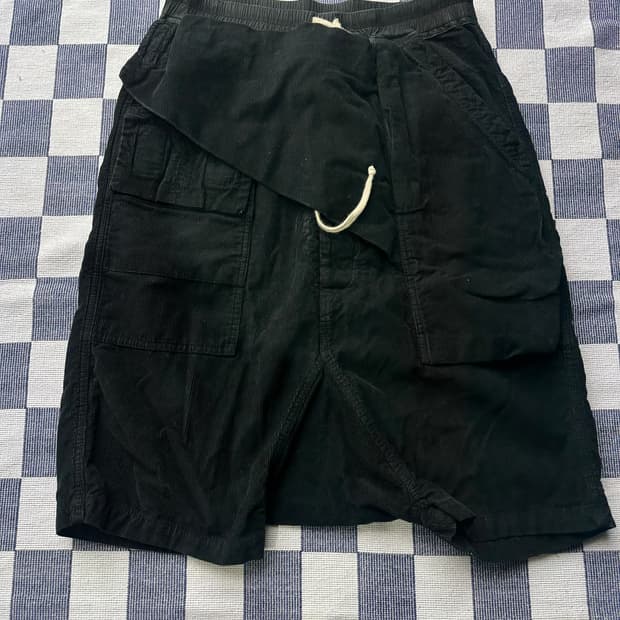 릭오웬스 코듀로이 배기쇼츠 xs