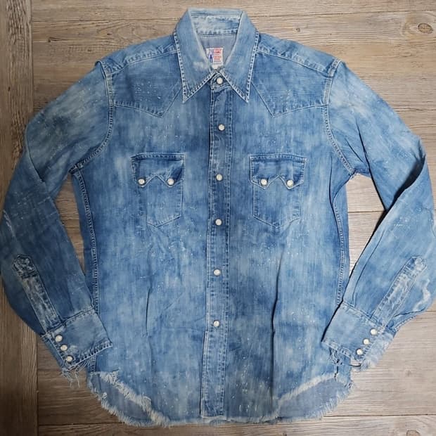 리바이스 LVC 1955 쏘우투스 데님 셔츠 S