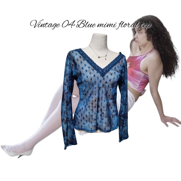 Vintage 04 Blue mini floral top