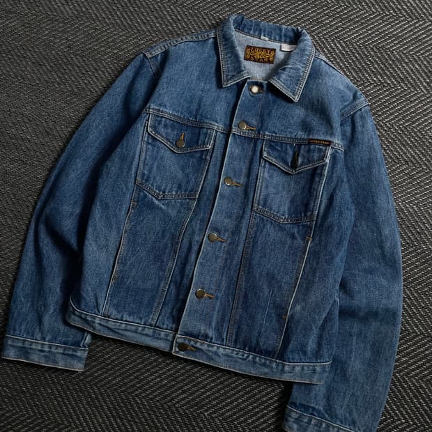 Lucky Star 빈티지 블루 데님 트러커 자켓y 4301