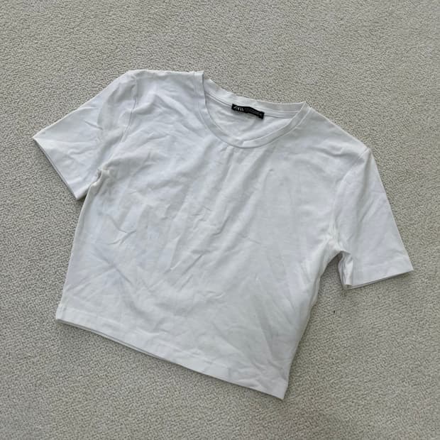 S 자라 여성 크롭 반팔티 0331M