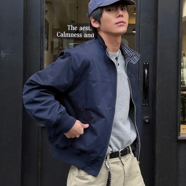 키뮤어 리버시블 헤링턴 자켓 L