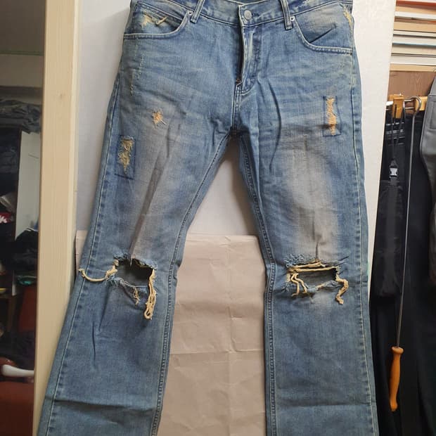 재패니즈 빈티지 워싱 무파 데님진 31