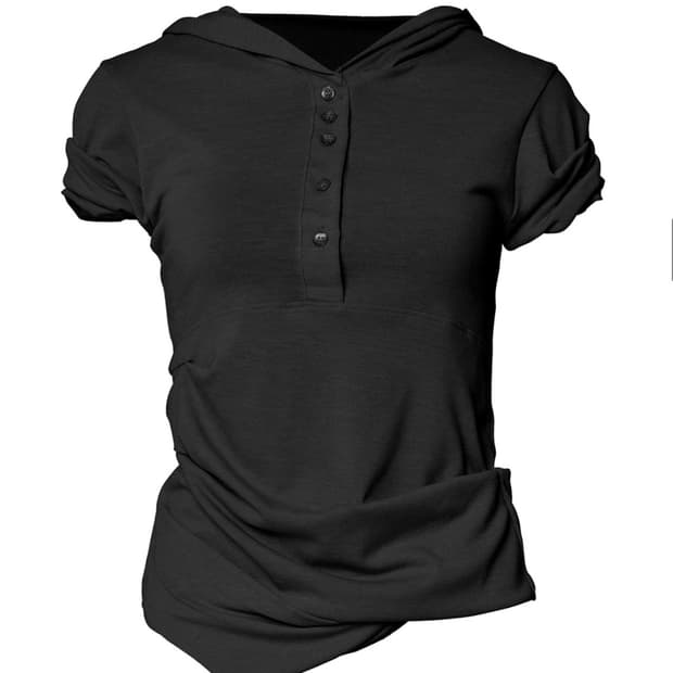 플레어업 Asymmetrical Draped Hoodie 반팔티셔츠