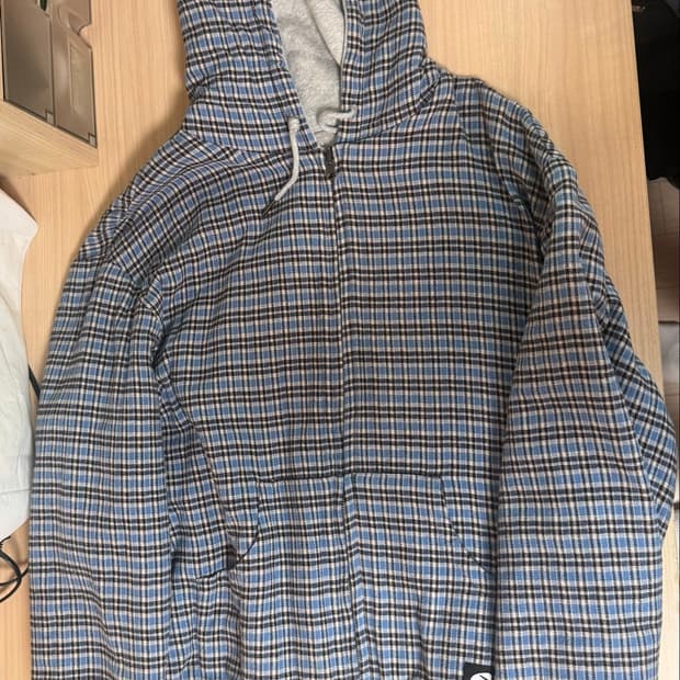 ERTR Reversible Hoodie Zip-Up Check Blue