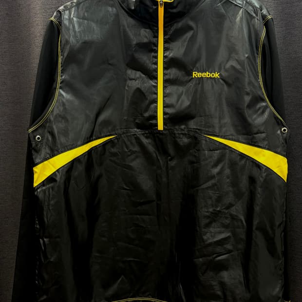 리복 올드스쿨 아노락 반집업 바람막이 블랙 