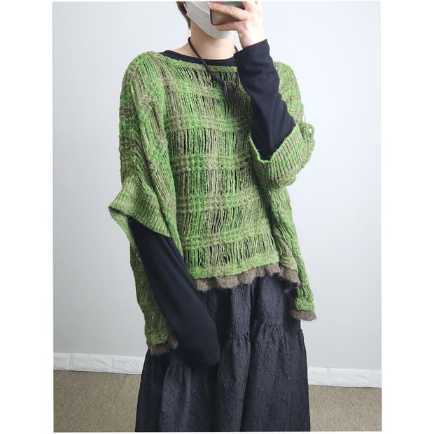 반소매 오버 니트