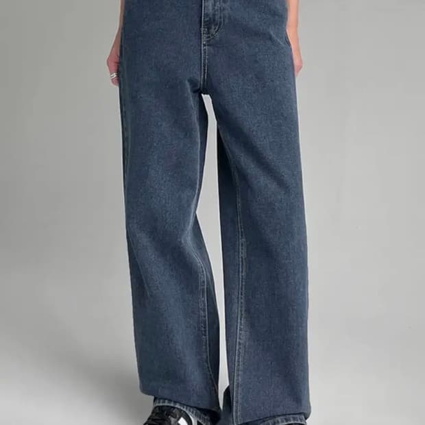 블랙업 퍼스티 스트레이트 데님팬츠 진청 s