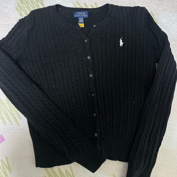 폴로랄프로렌 베이직 가디건 걸즈 블랙 L (12-14) 