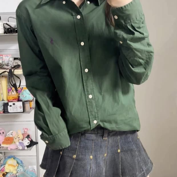 폴로 클래식핏 그린 셔츠