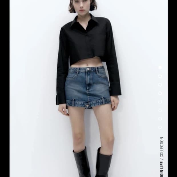 자라 y2k 데님 미니스커트
