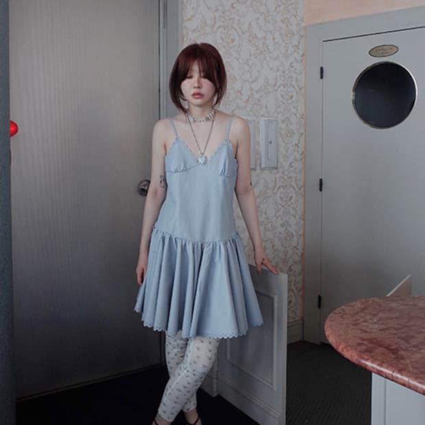 프레클 lace faux leather dress