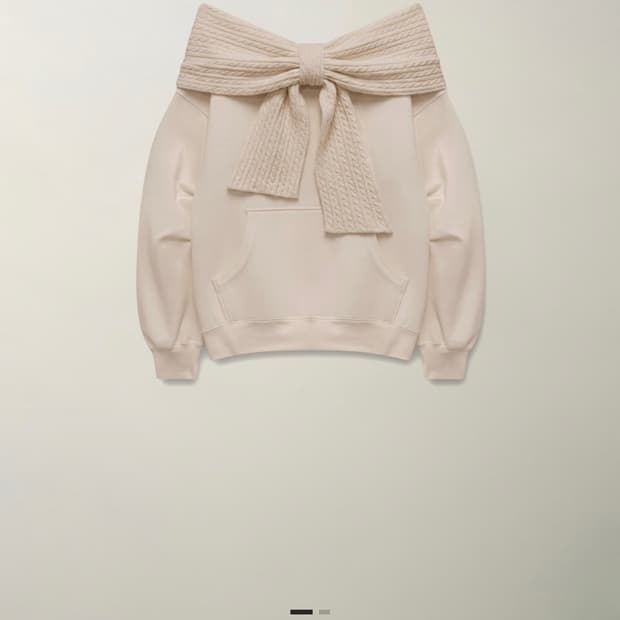 더티스 리본 오프숄더 후드