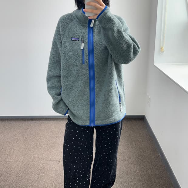 Patagonia 파타고니아 카키 블루 포인트 후리스 집업