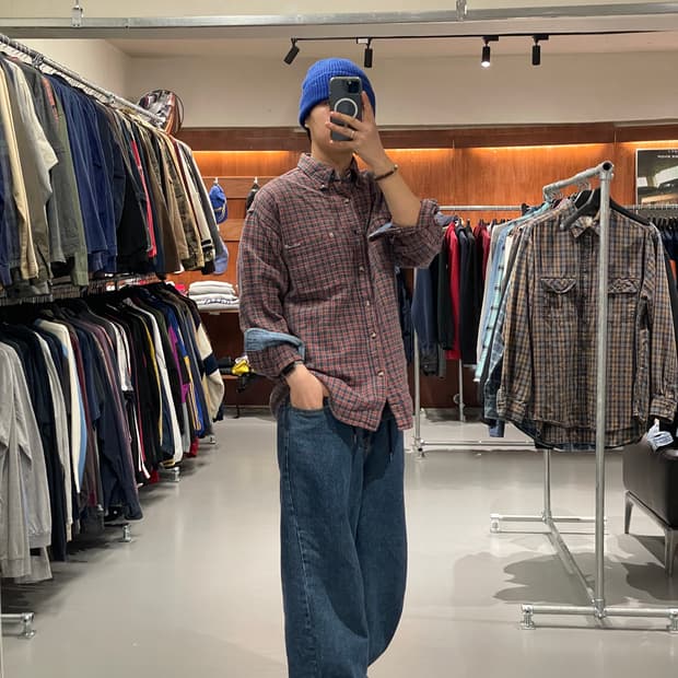 빈티지 체크 셔츠