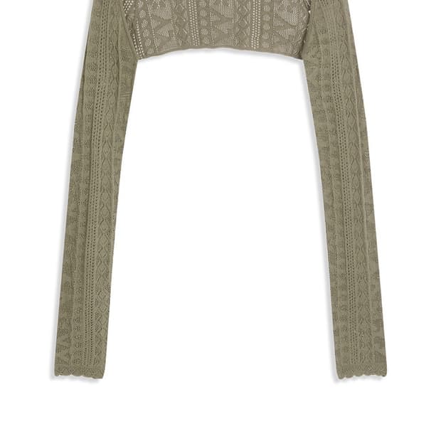 오픈와이와이 YY 자카드 볼레로 카키 S