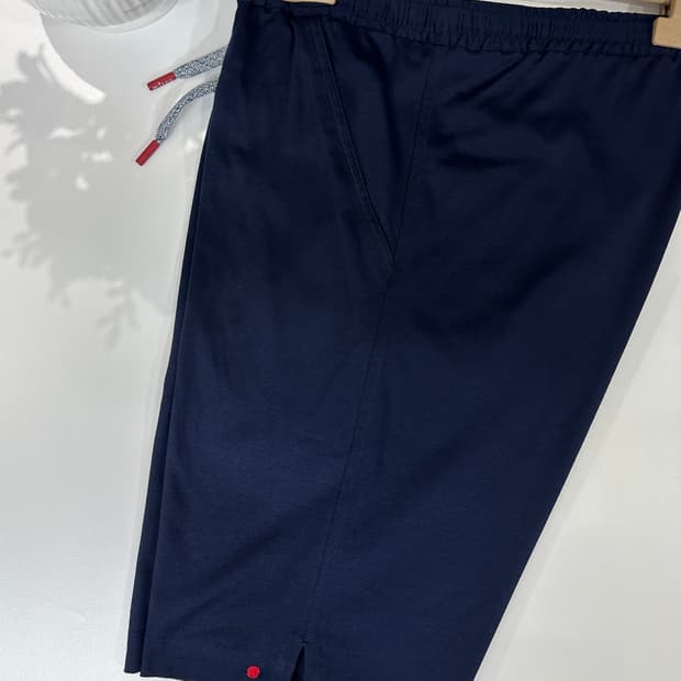 키톤 나폴리 버뮤다 드로스트링 네이비 블루 팬츠 쇼츠 반바지